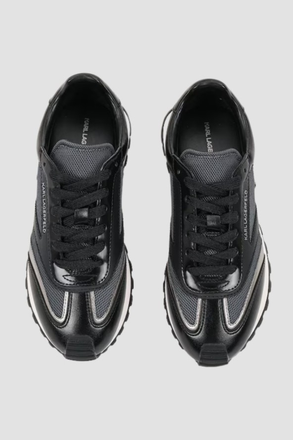 KARL LAGERFELD Czarne damskie sneakersy KAIRO NFT Peep Lo Lace, Rozmiar 37