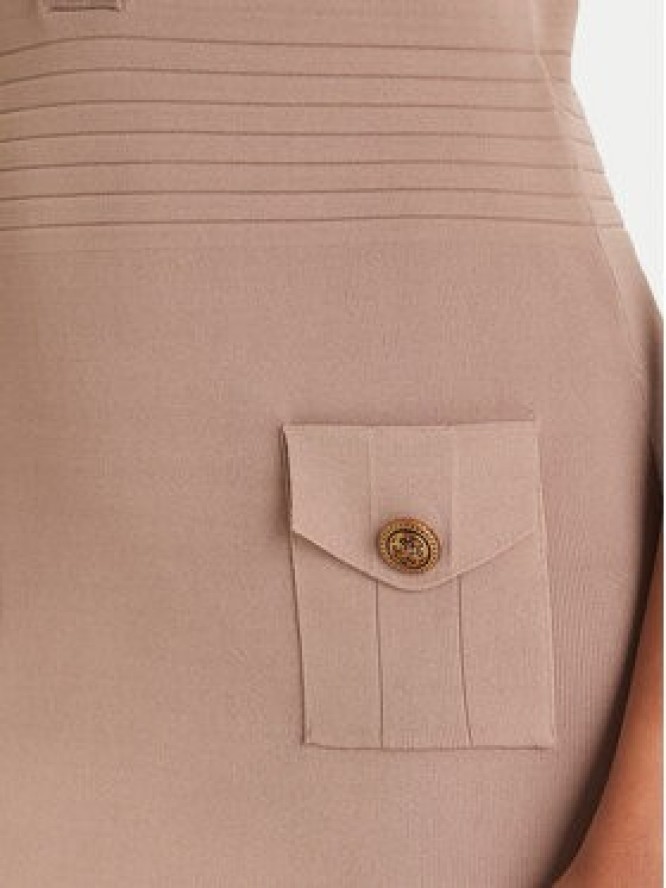 Guess Sukienka dzianinowa W5YK29 Z0130 Beżowy Slim Fit