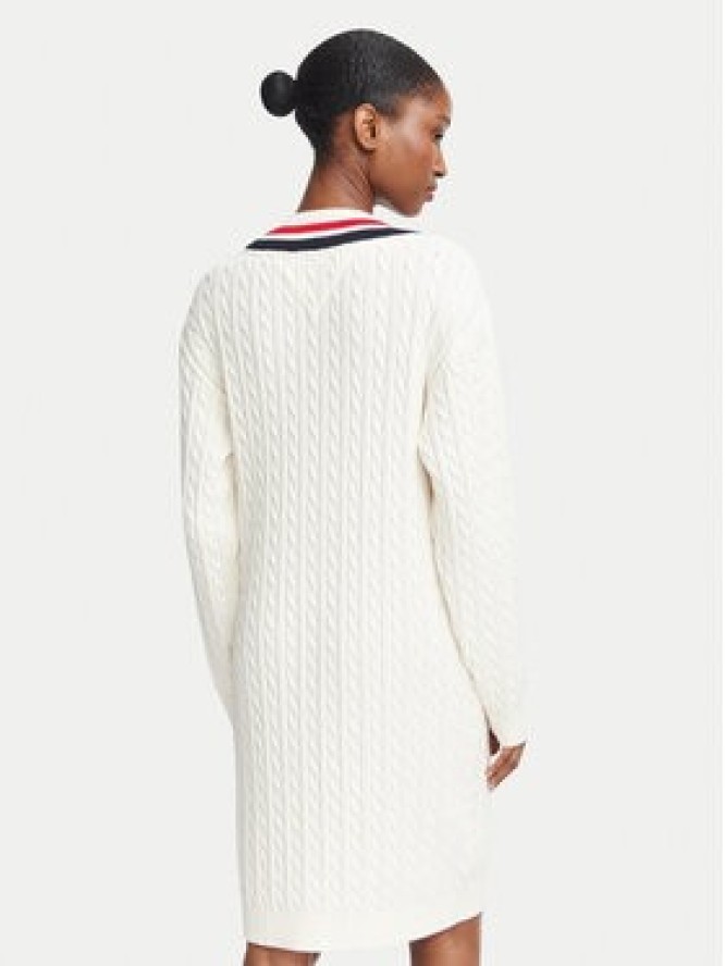 Tommy Jeans Sukienka dzianinowa DW0DW23540 Biały Relaxed Fit