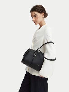Calvin Klein Torebka Emblem Hw Pebble Doctor Shoulder LV04F3614G Czarny