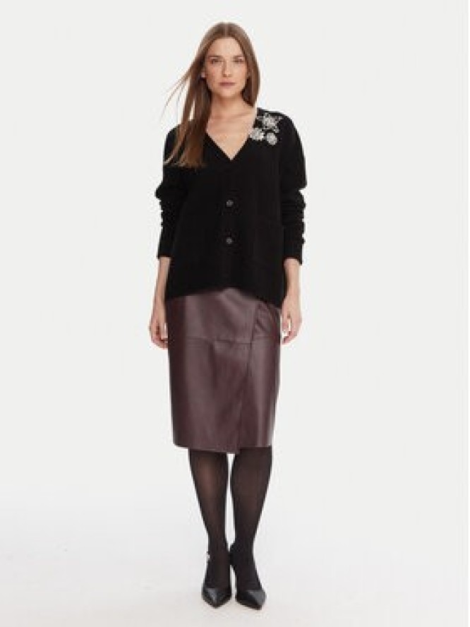 KAOS Kardigan RI1KT023 Czarny Regular Fit