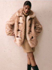 Kurtka z imitacji futra - wielobarwny