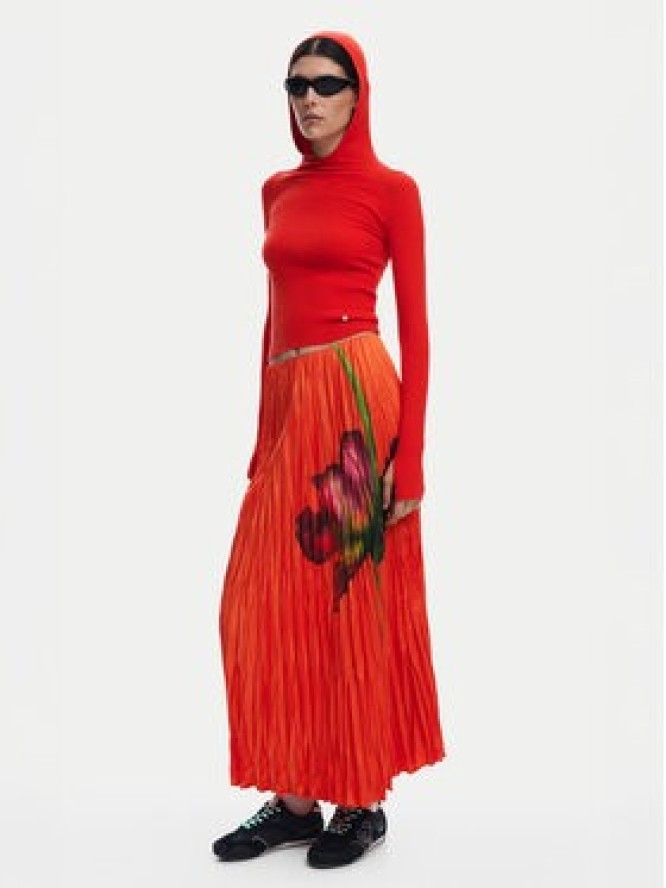 Desigual Spódnica plisowana Follet 25SWFW06 Pomarańczowy Regular Fit