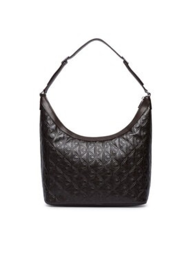 Calvin Klein Torebka Emblem Aop Debossed Medium Shbag LV04F3875G Brązowy