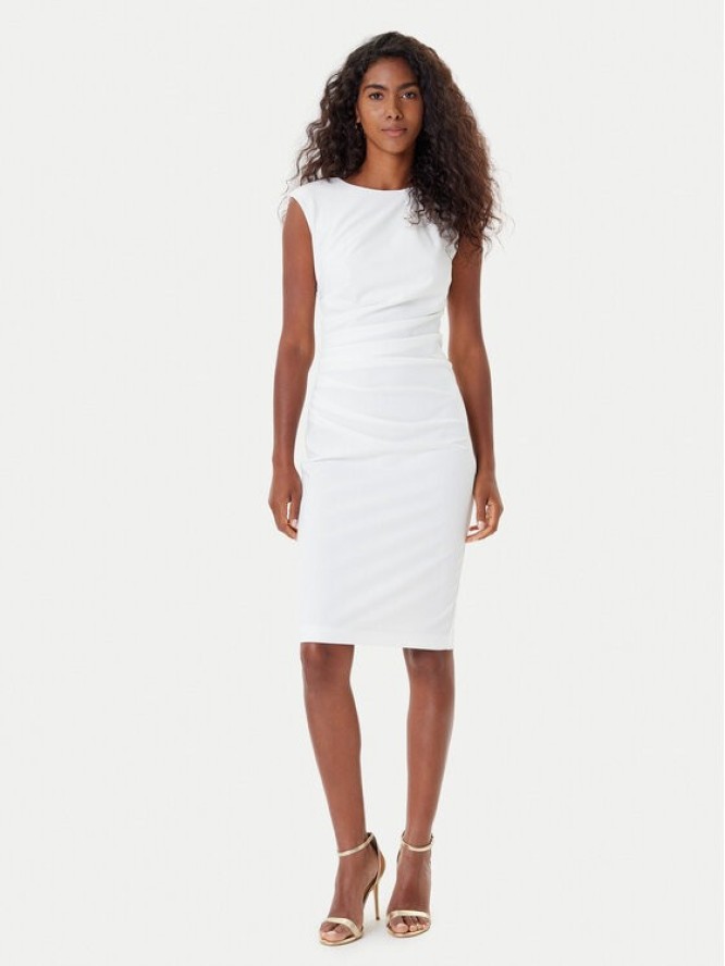 Rinascimento Sukienka koktajlowa CFC0125332003 Écru Slim Fit