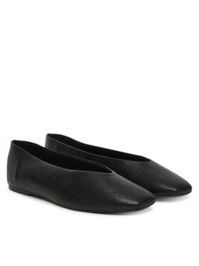 Calvin Klein Baleriny Square Ballerina Aop Lth HW0HW02936 Czarny