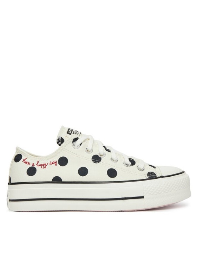 Converse Trampki Chuck Taylor All Star Lift Platform Polka Dots A10689C Beżowy