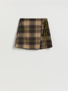 Spódnica mini z dodatkiem wełny - wielobarwny