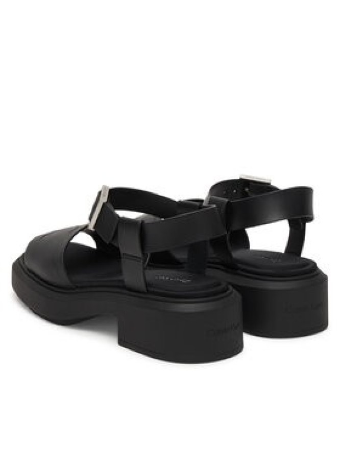 Calvin Klein Sandały Chunky Sandal Lth Mg HW0HW03131 Czarny