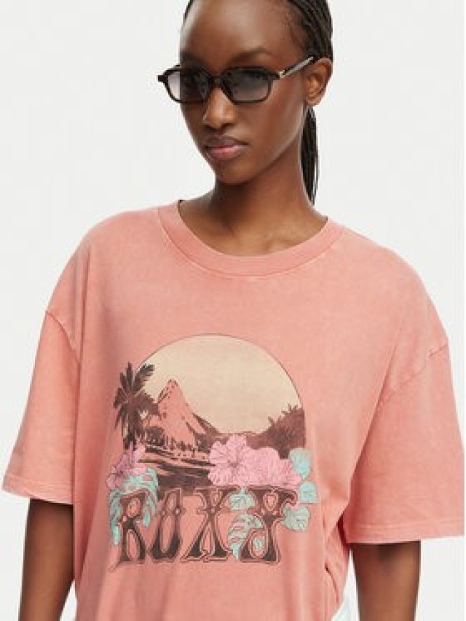 Roxy T-Shirt Talloversize Washed ERJZT06081 Pomarańczowy jasny Loose Fit