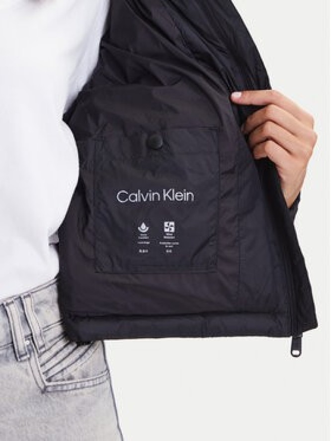 Calvin Klein Jeans Kurtka puchowa Graphic Logo LV047D503G Czarny Regular Fit
