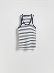 Bawełniany top na ramiączkach - biały