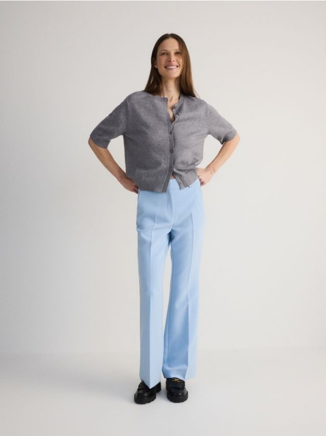 Spodnie flare z kantem - jasnoniebieski