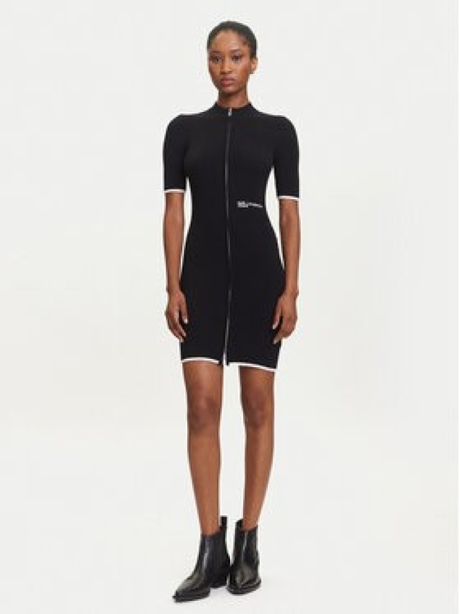 Karl Lagerfeld Jeans Sukienka dzianinowa A3W13013 Czarny Slim Fit