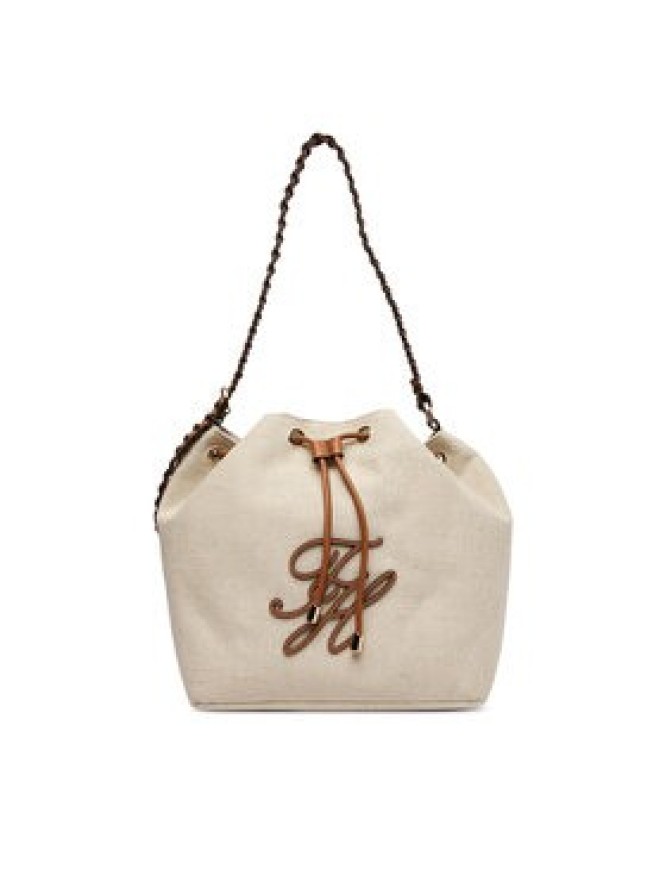 Tommy Hilfiger Torebka Th Elev Summer Bucket Canvas AW0AW18631 Beżowy
