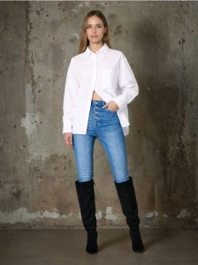 Jeansy skinny high waist - niebieski