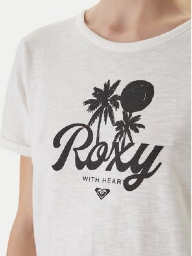 Roxy T-Shirt Oceanwave ERJZT06096 Biały Loose Fit