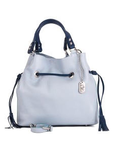 Anna Morellini Skórzana torebka w kolorze błękitnym - 34 x 30 x 13 cm rozmiar: onesize