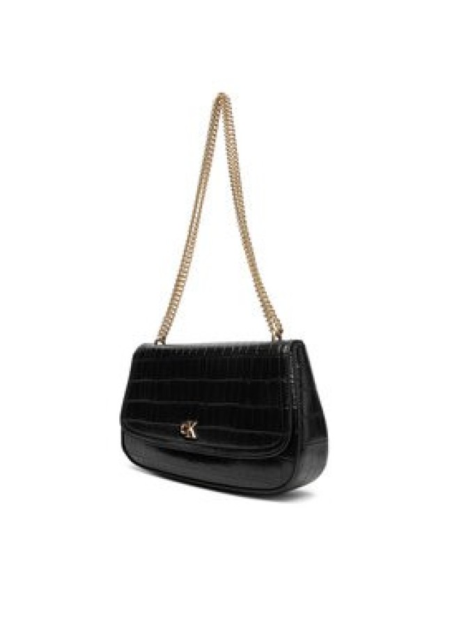 Calvin Klein Torebka Ck Croc Conv Chain Medium Bag LV04F3284G Czarny