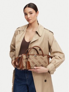 Guess Torebka Audrey Logo HWJG97 55060 Brązowy jasny