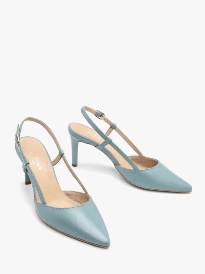 Niebieskie czółenka typu slingback