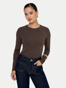 ONLY Bluzka Riley 15323159 Brązowy Slim Fit