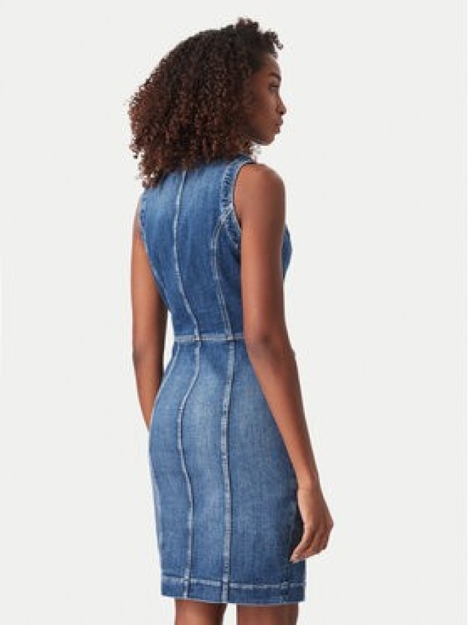 Guess Sukienka jeansowa W6YK24 D1763 Niebieski Slim Fit