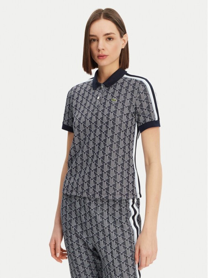 Lacoste Polo DF3364 Granatowy Slim Fit