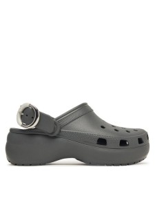 Crocs Klapki Classic Platform Buckle Clog 213230 Szary