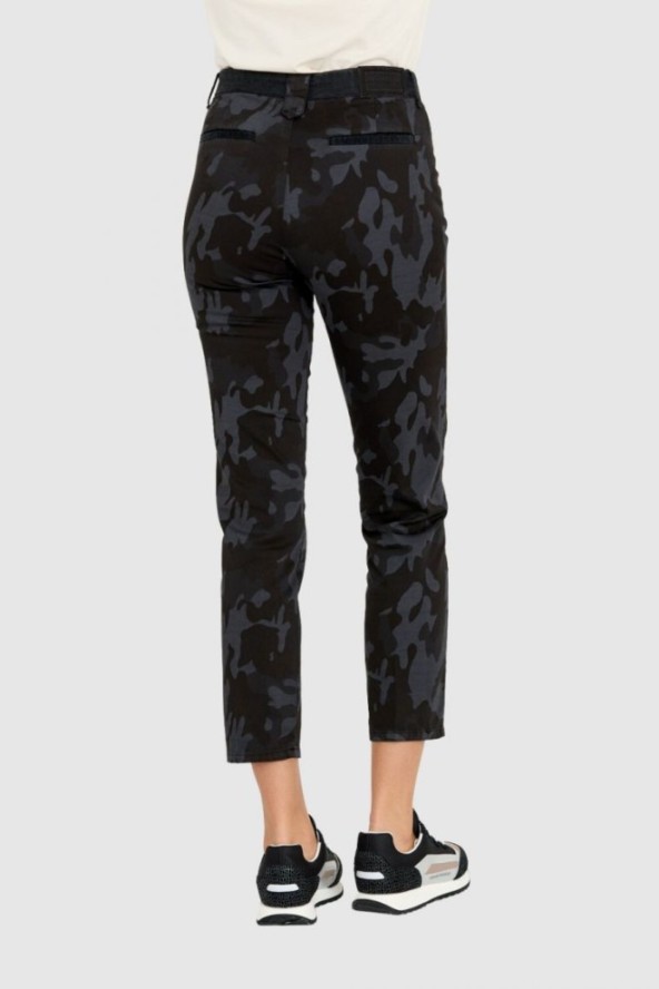 AERONAUTICA MILITARE Spodnie chinosy damskie w czarne moro, Rozmiar 40 IT - 36 EU