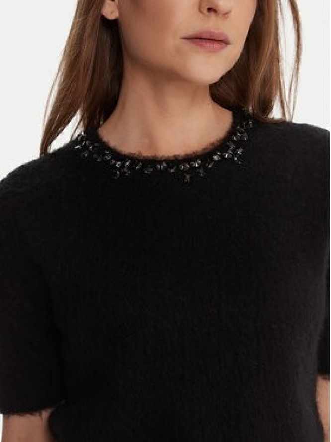 KAOS Sweter RI1NT071 Czarny Regular Fit