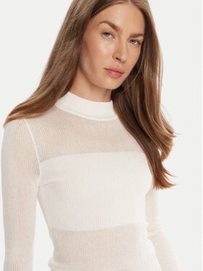 HUGO Sweter Slumy_B 50543045 Écru Slim Fit