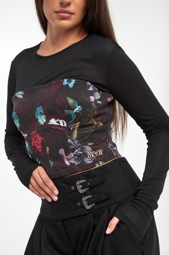 Bluzka damska z siatką VERSACE JEANS COUTURE