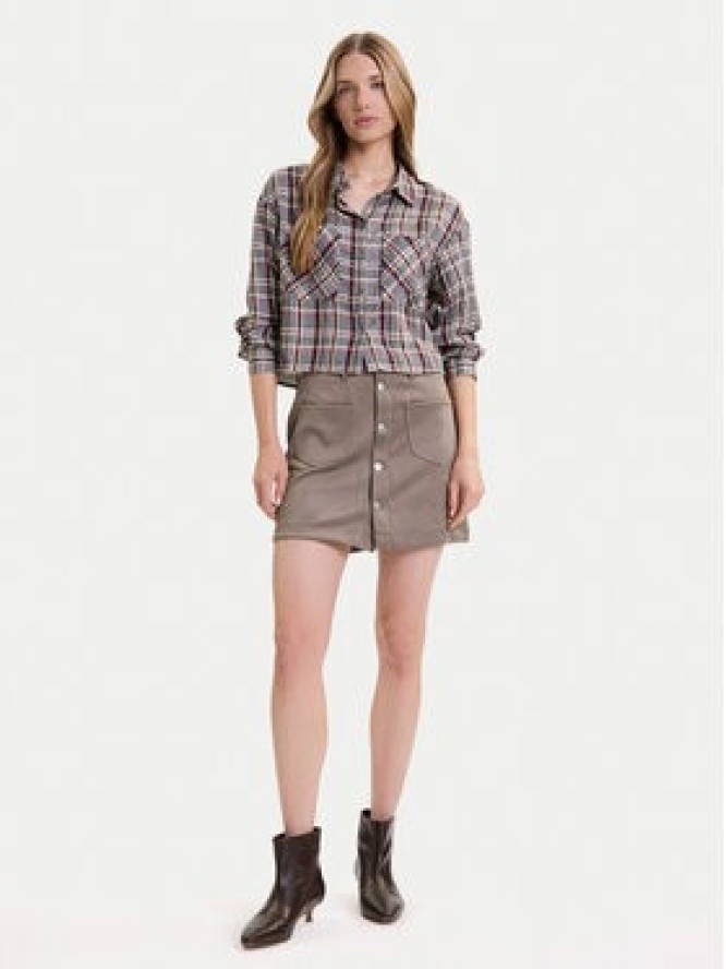 ONLY Spódnica z imitacji skóry Amazing 15351289 Beżowy Slim Fit