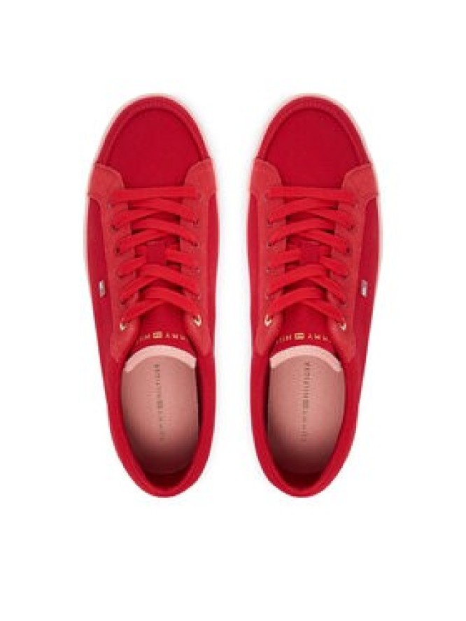 Tommy Hilfiger Tenisówki Th Low Vulc FW0FW09390 Czerwony
