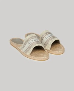 superdry Canvas Espadrille Overlay Sliders – Espadryle-slidery z płócienną paską