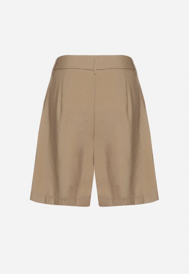 Beżowe Klasyczne Szorty z Wysokim Stanem Nitunea