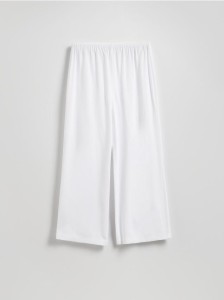 Luźne spodnie z wiskozą - biały