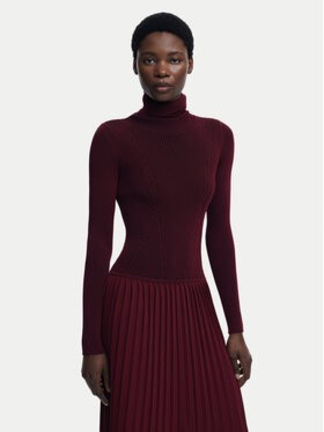 Desigual Sukienka dzianinowa Sigritt 25WWVF09 Bordowy Slim Fit