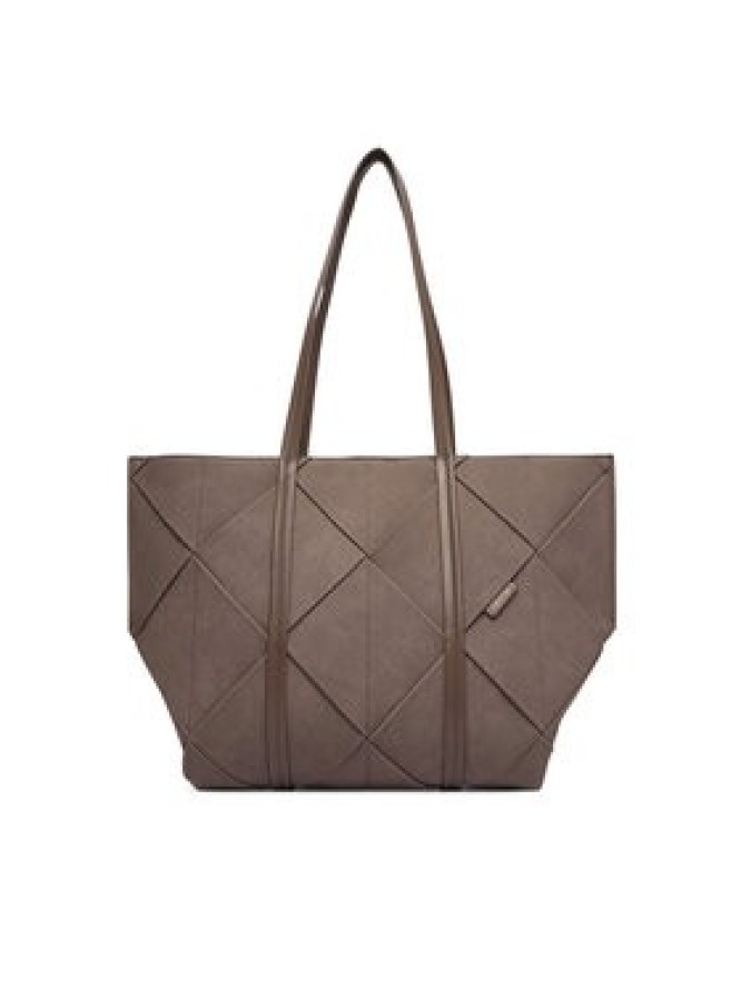 Calvin Klein Torebka Woven Sueded Carryall LV04F3695G Brązowy