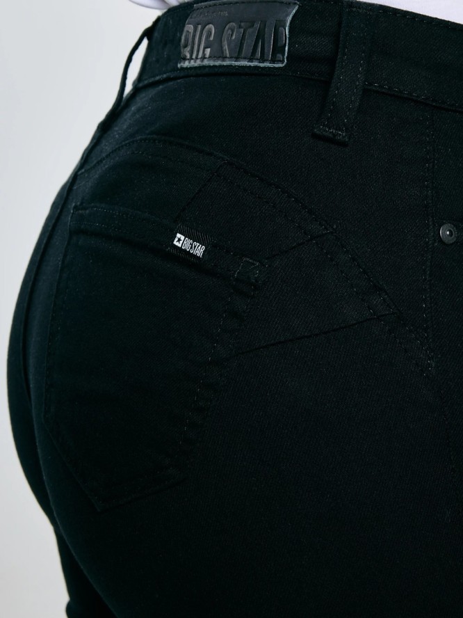 Jeansy damskie push up z wysokim stanem czarne Melinda High Waist 915