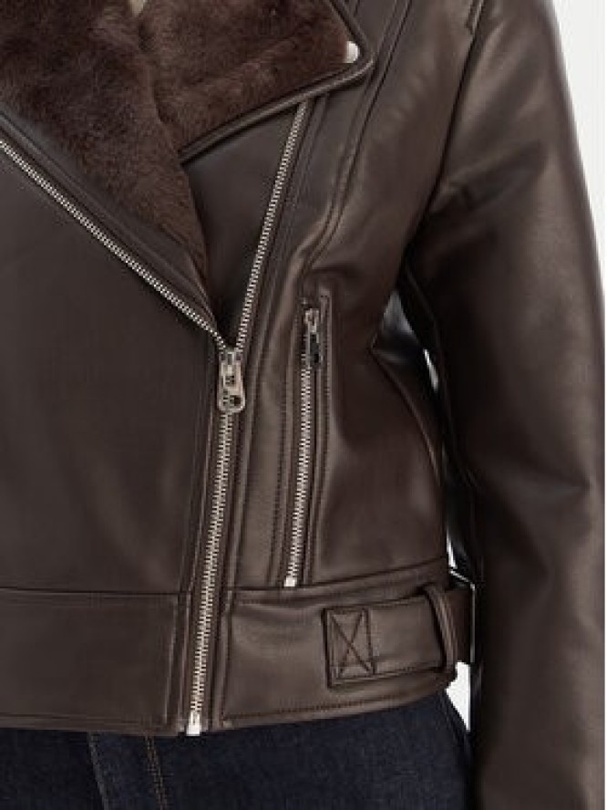 Vero Moda Kurtka z imitacji skóry Hailey 10250405 Brązowy Regular Fit