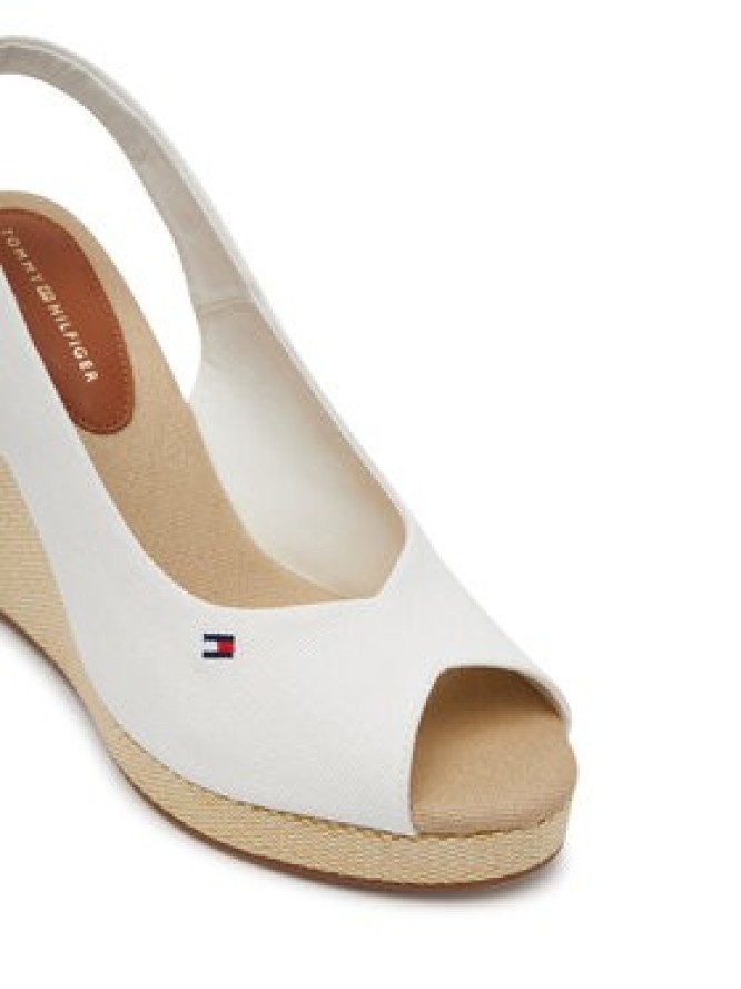 Tommy Hilfiger Espadryle Flag High Wedge Espad Slingback FW0FW08597 Biały