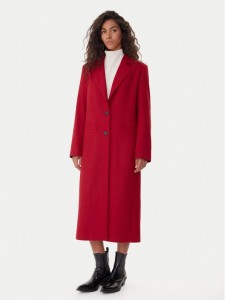 HUGO Płaszcz wełniany Mojeni 50547691 Czerwony Relaxed Fit
