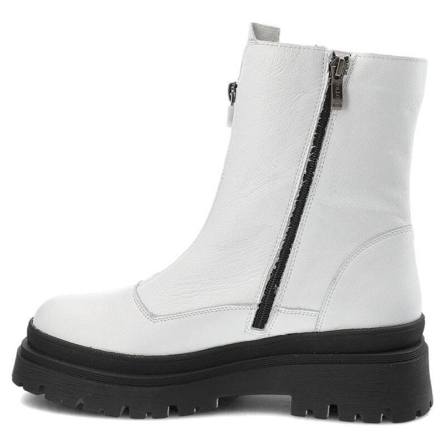 Białe Botki Pollonus Ocieplane Buty Damskie