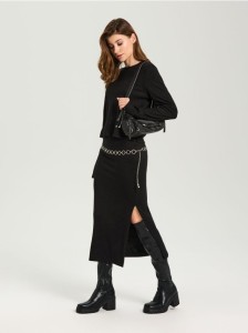 Bluzka z domieszką wiskozy - czarny