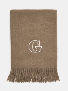 Szalik z frędzlami - brązowy