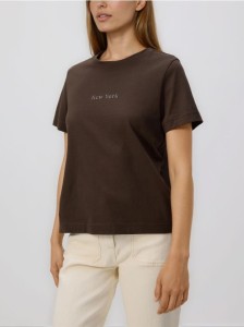 T-shirt z nadrukiem - ciemnobrązowy