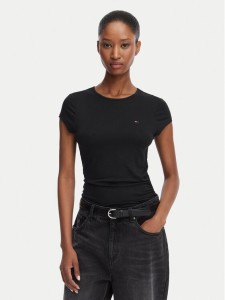 Tommy Jeans T-Shirt Draped DW0DW22802 Czarny Slim Fit