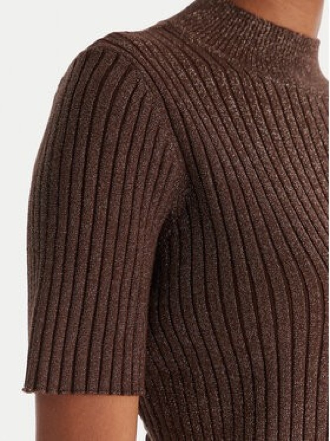 ACCESS FASHION Sweter 54-8046 Brązowy Slim Fit